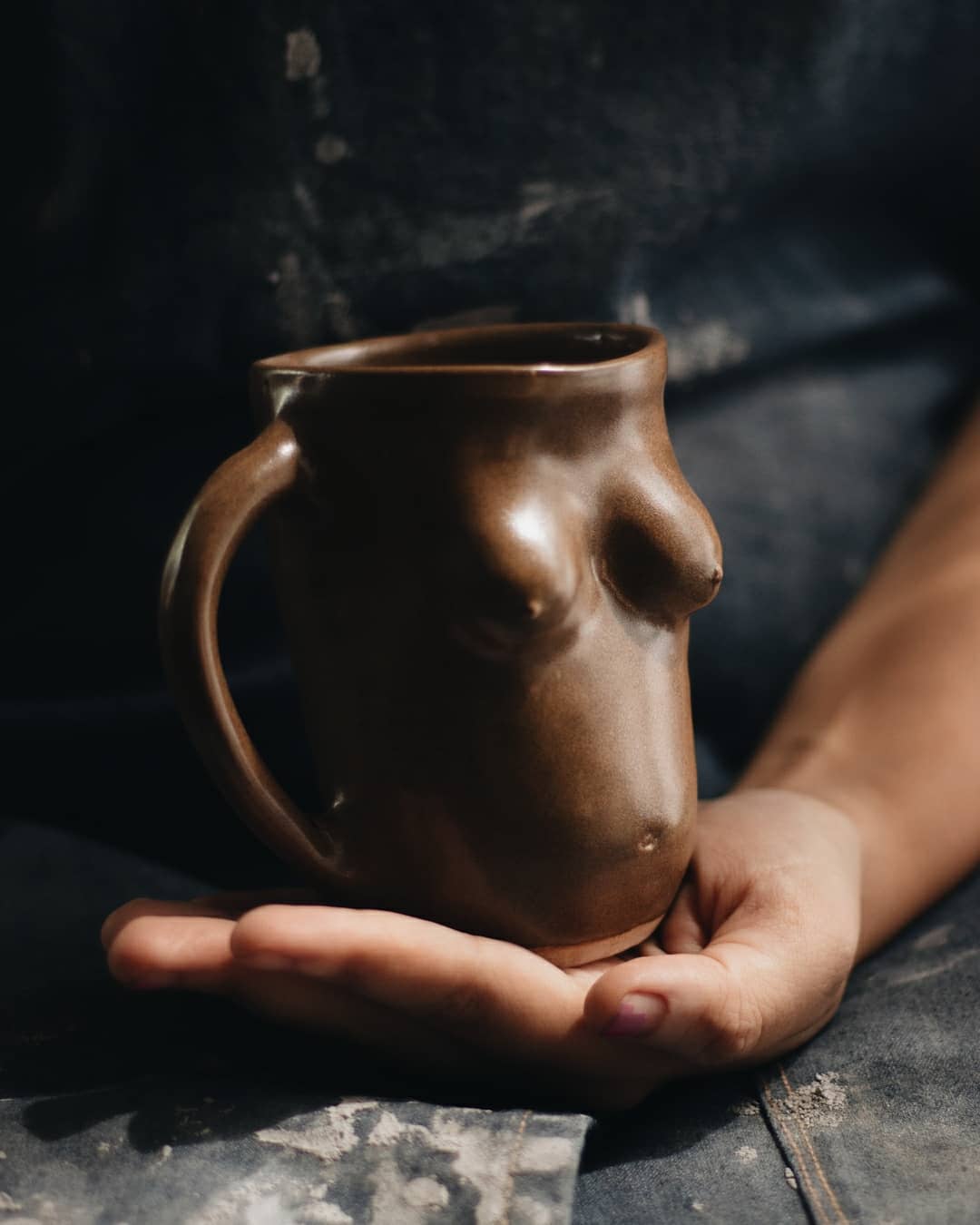 female form boobs mug slow pottery homeware