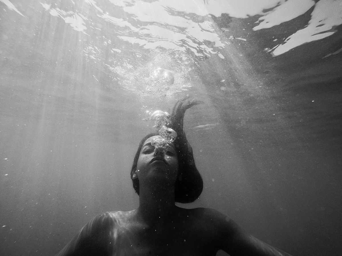 woman drowning