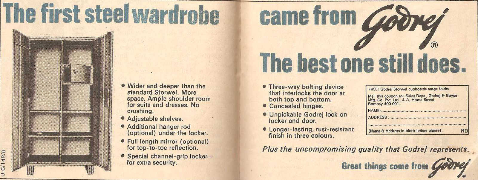 godrej cupboard almirah advertisement vintage indian ads