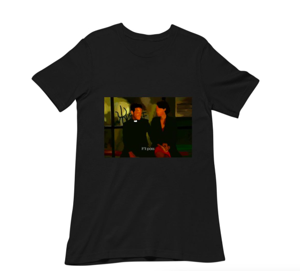 graphic t-shirts for women fleabag priest